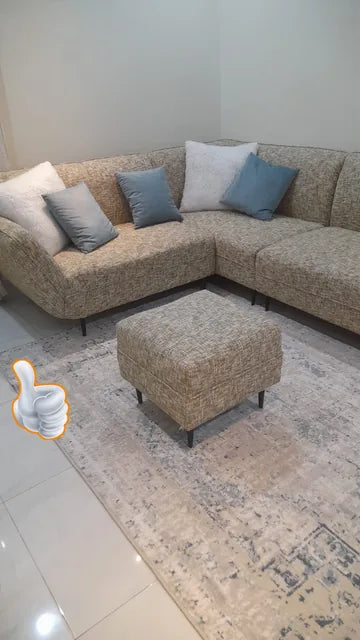 كنب زاوية مع بوف متناسق — صورة من منازل عملاء كليك
